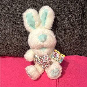 Charming White and Blue Stuffed Bunny